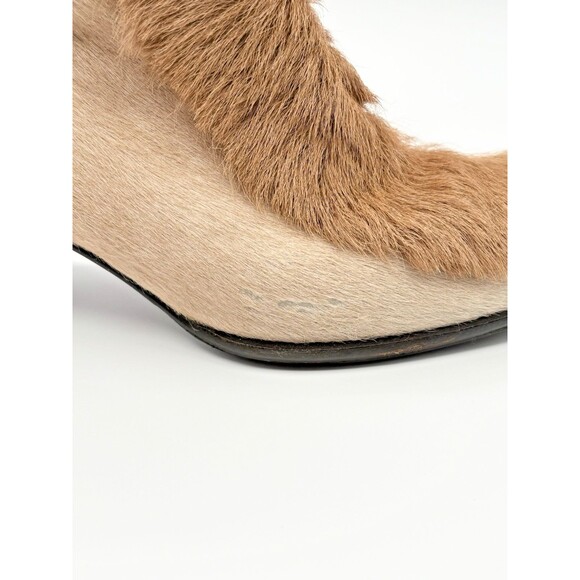 Fendi F/W 1999 Pony Hair Beige & Brown Ankle Boots Vintage 90's Sz EU 36 6 - Picture 11 of 12